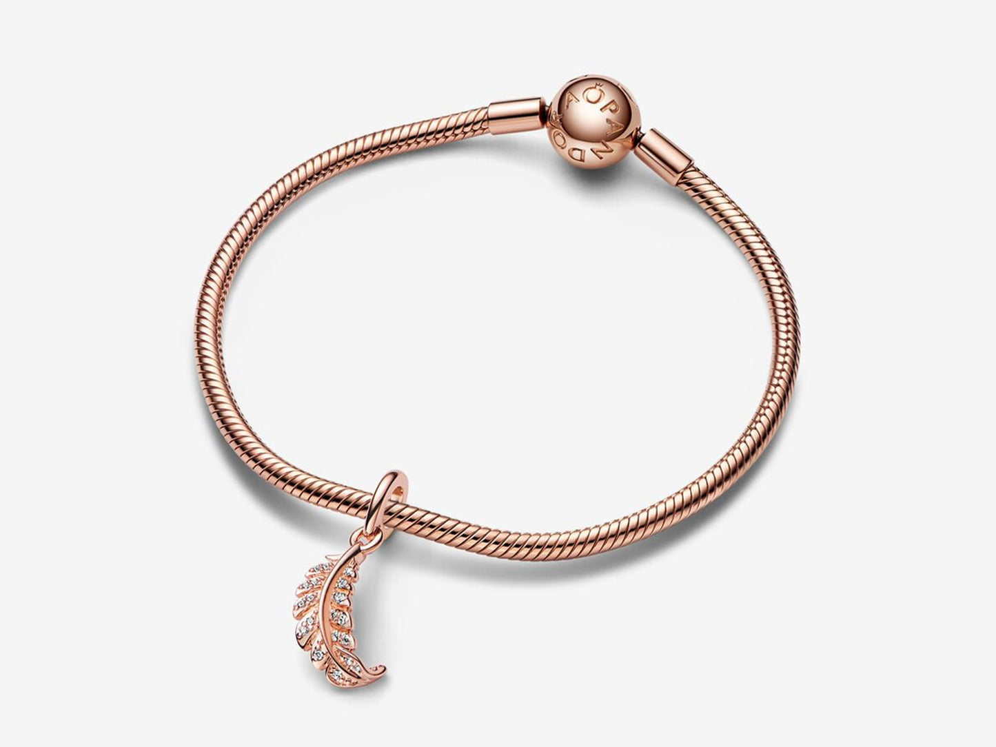 Floating Curved Feather Dangle Charm