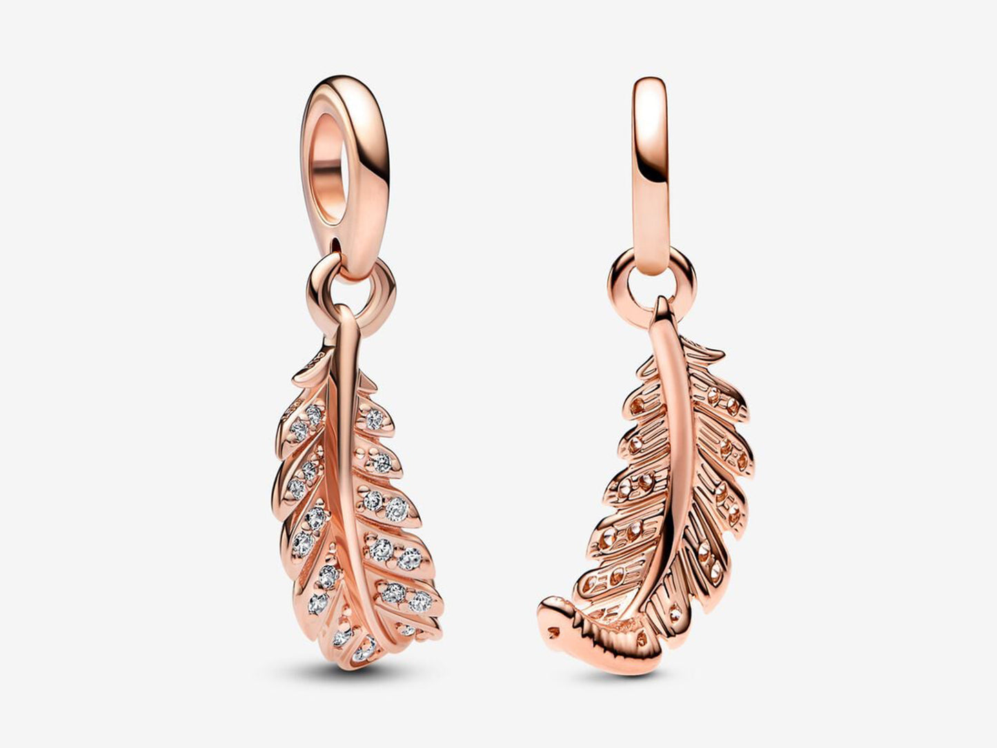 Floating Curved Feather Dangle Charm