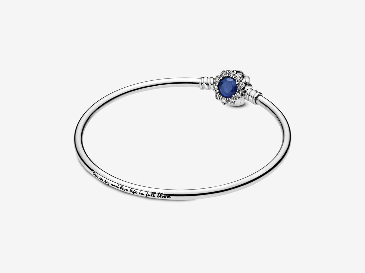 Silver Bracelet with Blue Blooms Bracelet
