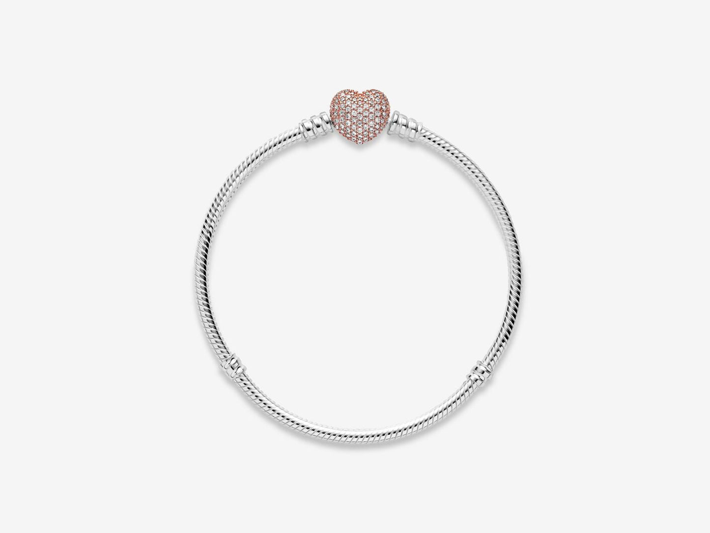 Pavé Heart Clasp Snake Chain Bracelet