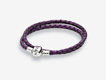 Purple Double Leather Bracelet