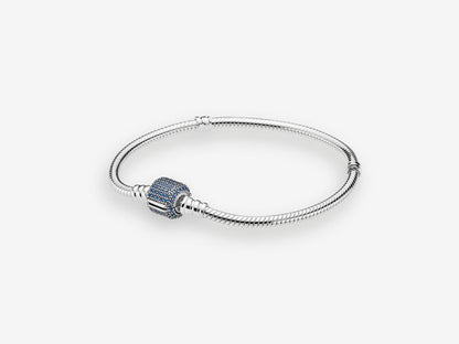 Timeless Blue Glass Link Chain Bracelet