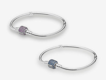 Timeless Blue Glass Link Chain Bracelet