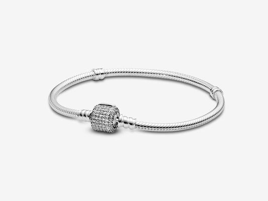 Sparkling Pavé Clasp Snake Chain Bracelet