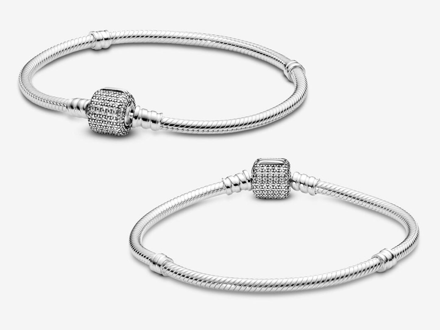 Sparkling Pavé Clasp Snake Chain Bracelet