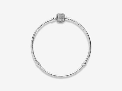 Sparkling Pavé Clasp Snake Chain Bracelet