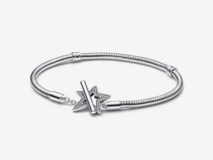 Asymmetric Star T-bar Snake Chain Bracelet