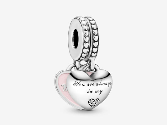 Mother & Daughter Hearts Dangle Charm