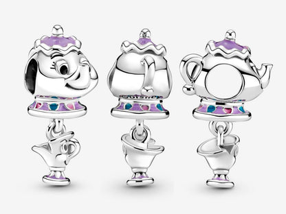 Disney Beauty and the Beast Mrs. Potts and Chip Dangle Charm