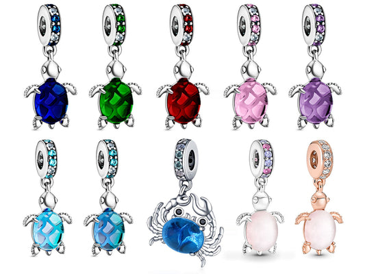 Murano Glass Sea Turtle Dangle Charm