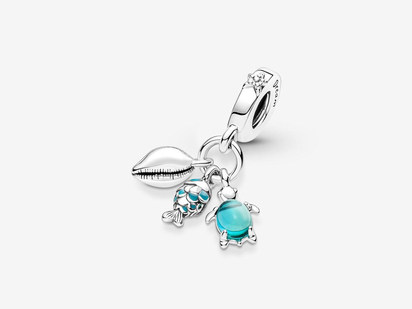 Fish, Sea Turtle & Conch Triple Dangle Charm