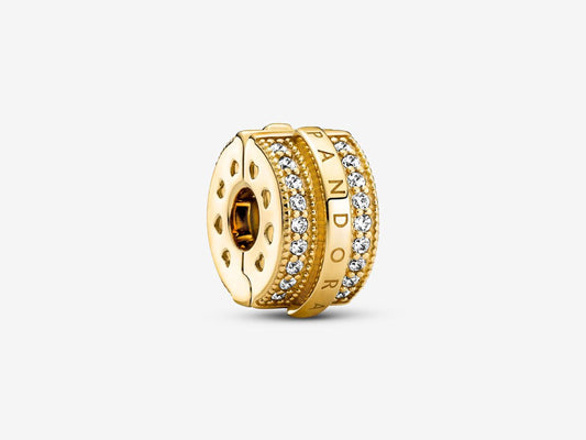 Sparkling Pavé Lines & Logo Clip Charm
