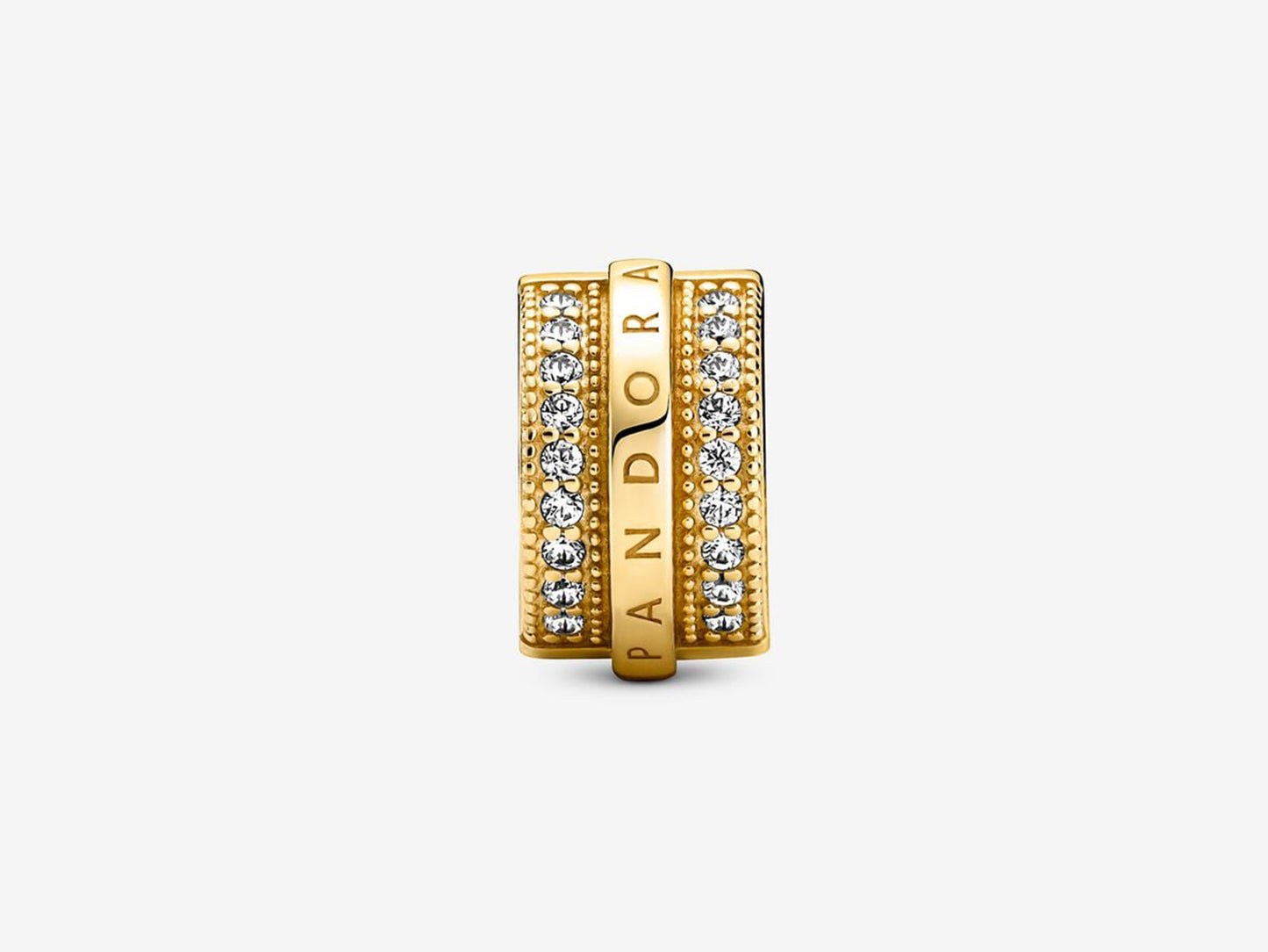 Sparkling Pavé Lines & Logo Clip Charm