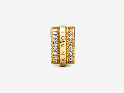 Sparkling Pavé Lines & Logo Clip Charm