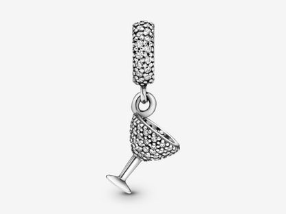Pavé Cocktail Glass Dangle Charm