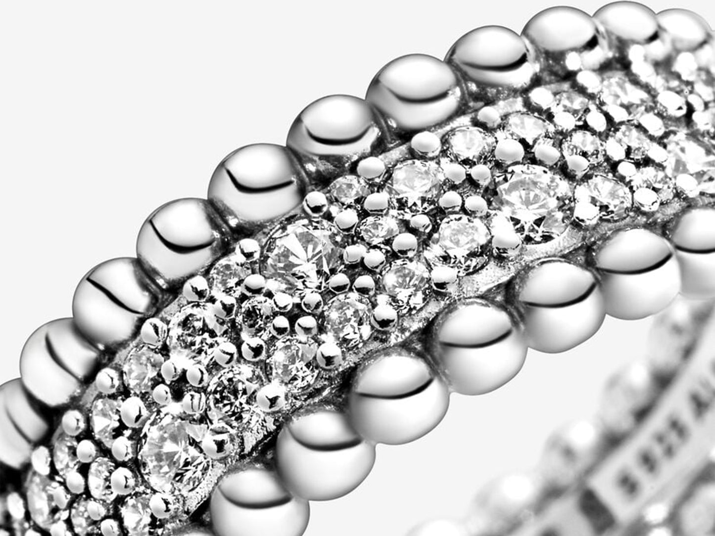 Pavé Beaded Circle Ring