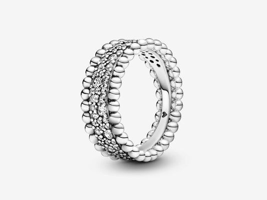 Pavé Beaded Circle Ring