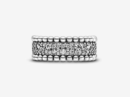 Pavé Beaded Circle Ring