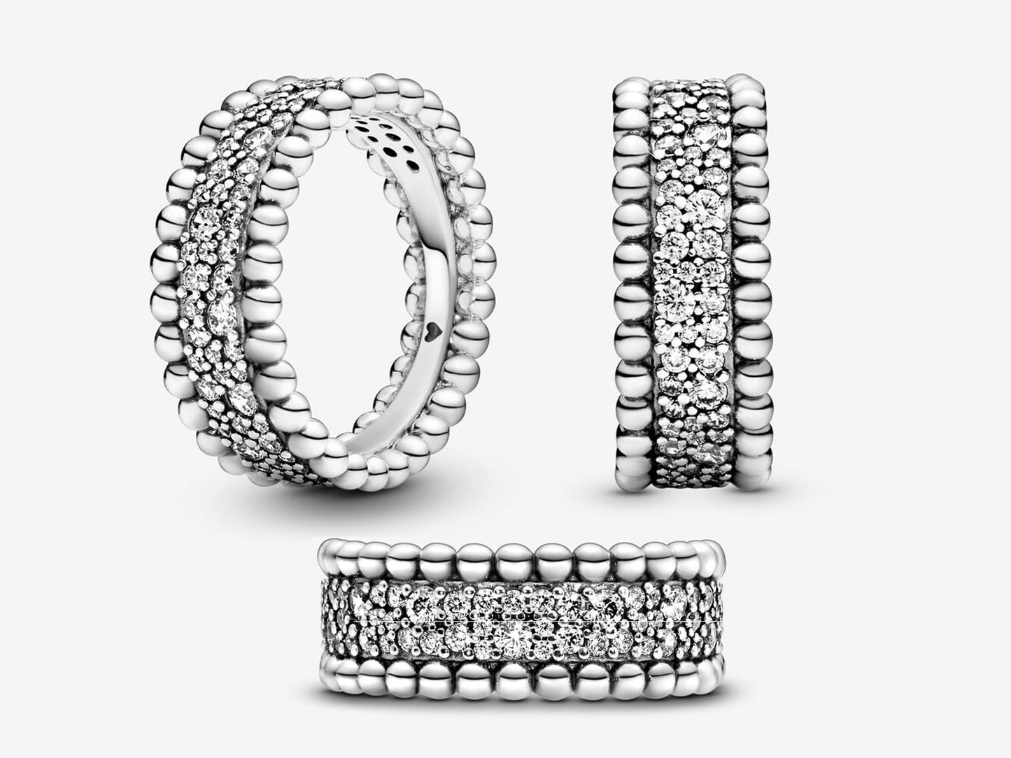 Pavé Beaded Circle Ring