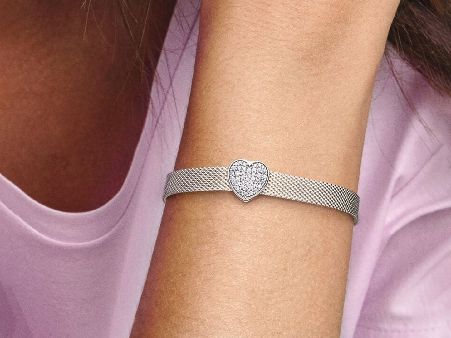 Pavé Heart Clasp Charm