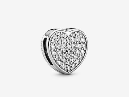 Pavé Heart Clasp Charm