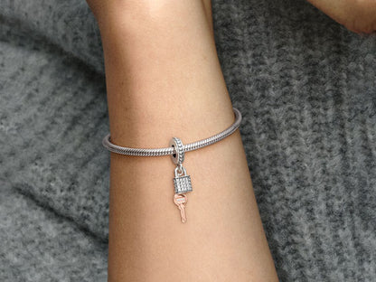 Pavé Lock & Key Charm