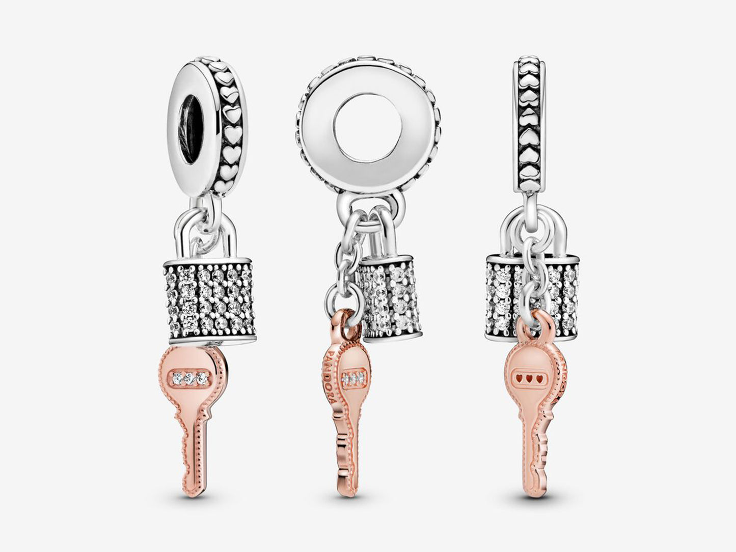 Pavé Lock & Key Charm