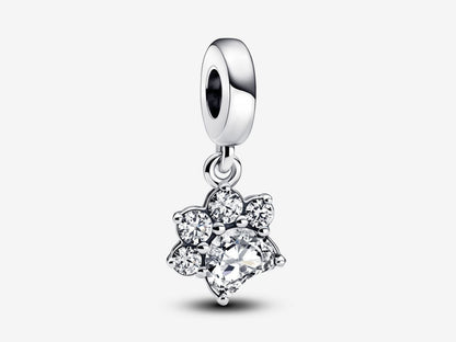 Sparkling Pet Paw Print Dangle Charm
