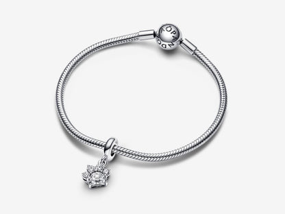 Sparkling Pet Paw Print Dangle Charm
