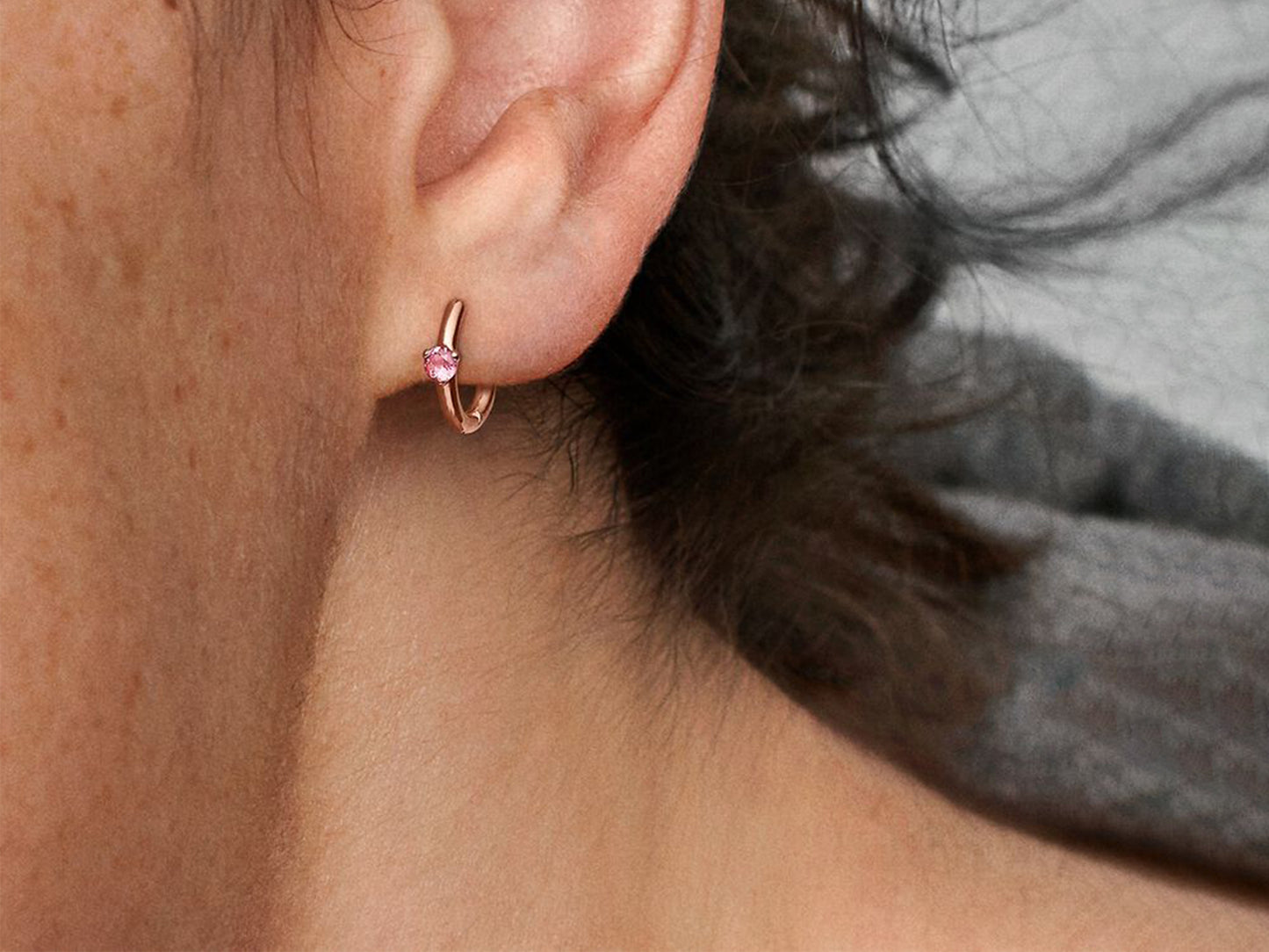 Peach Blossom Radiance Hoop Earrings