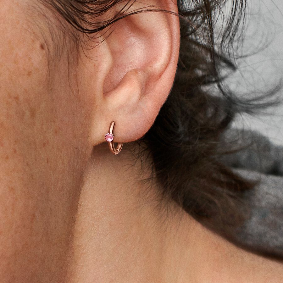Peach Blossom Radiance Hoop Earrings
