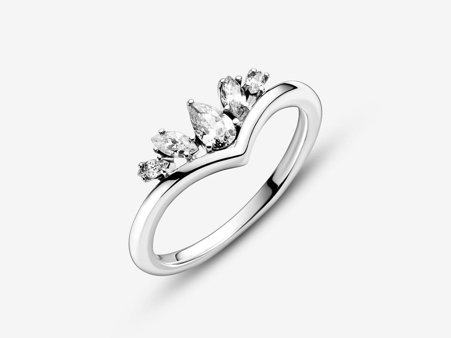 Sparkling Pear & Marquise Wishbone Ring