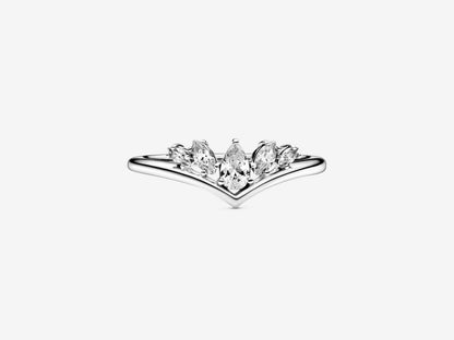 Sparkling Pear & Marquise Wishbone Ring