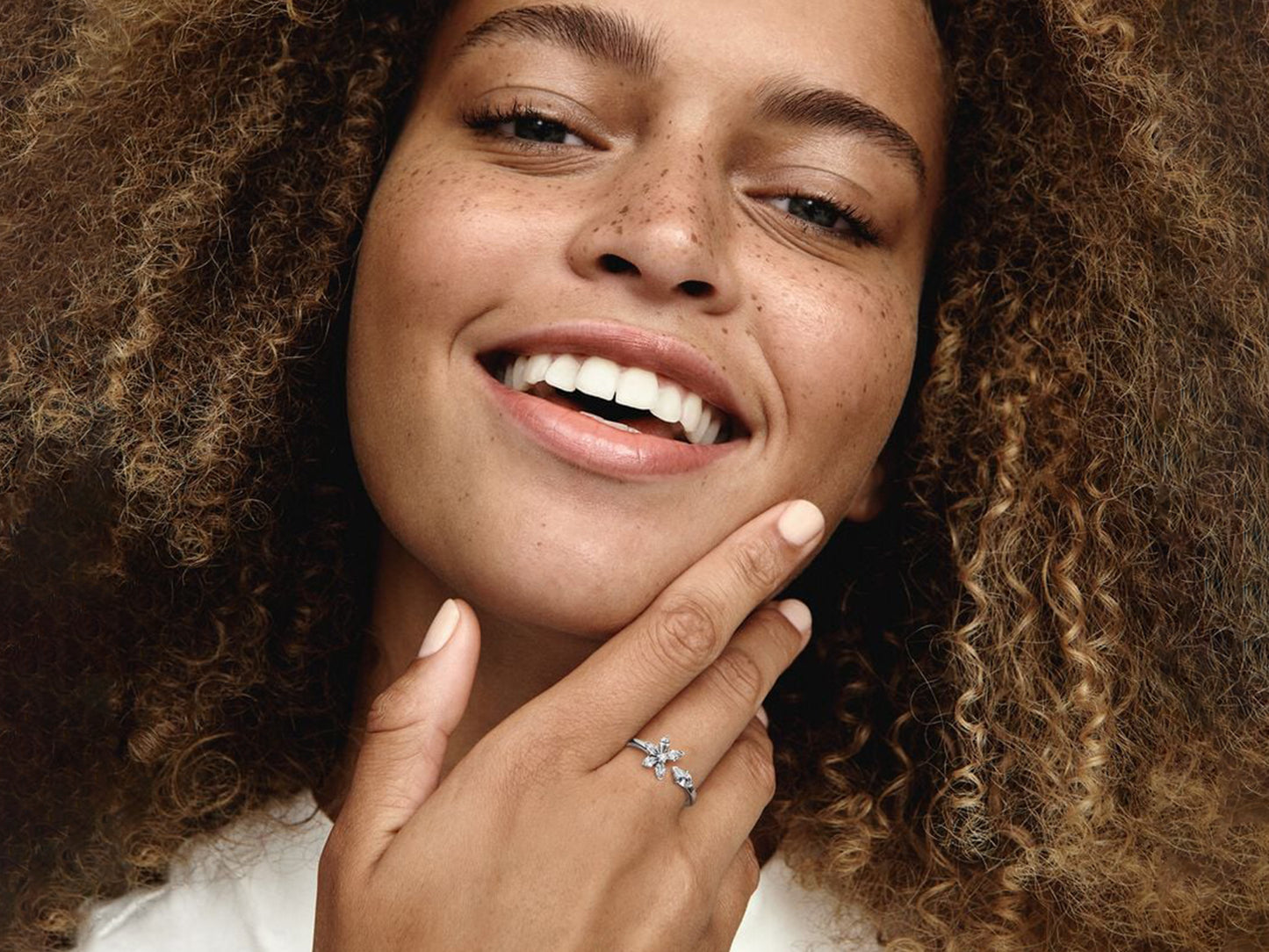 Sparkling Herbarium Cluster Open Ring