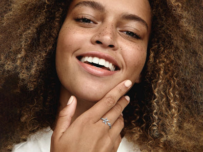 Sparkling Herbarium Cluster Open Ring