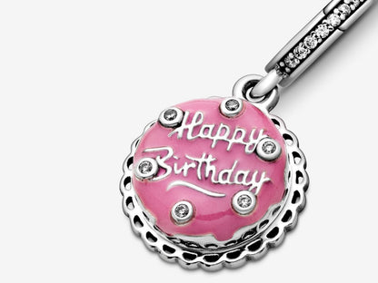 Pink Birthday Cake Dangle Charm