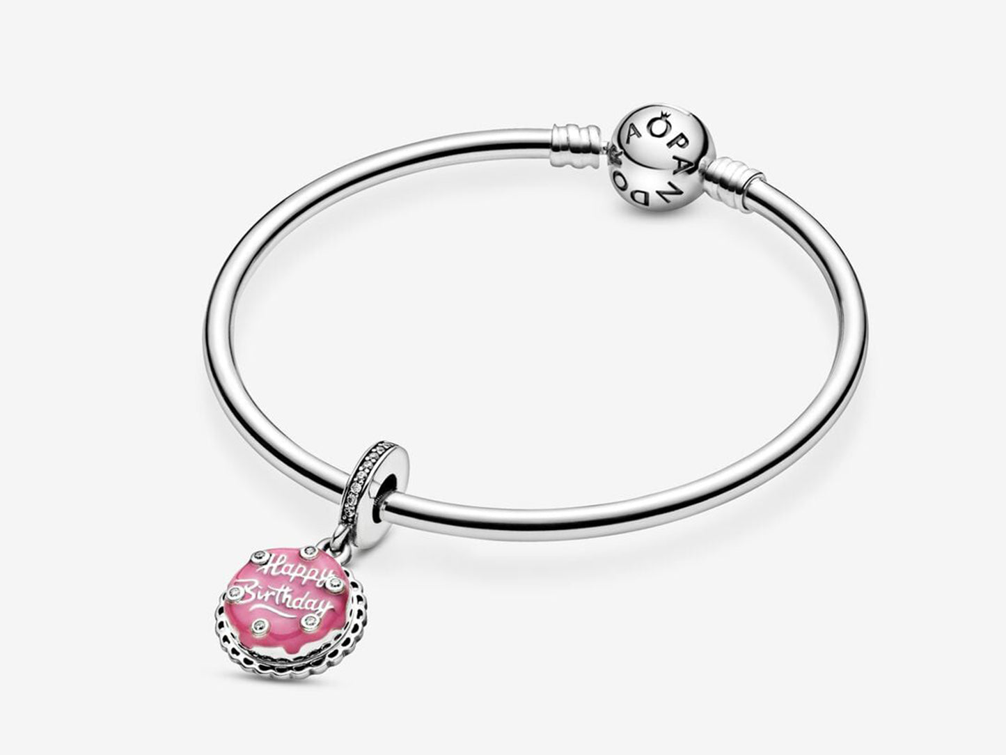 Pink Birthday Cake Dangle Charm