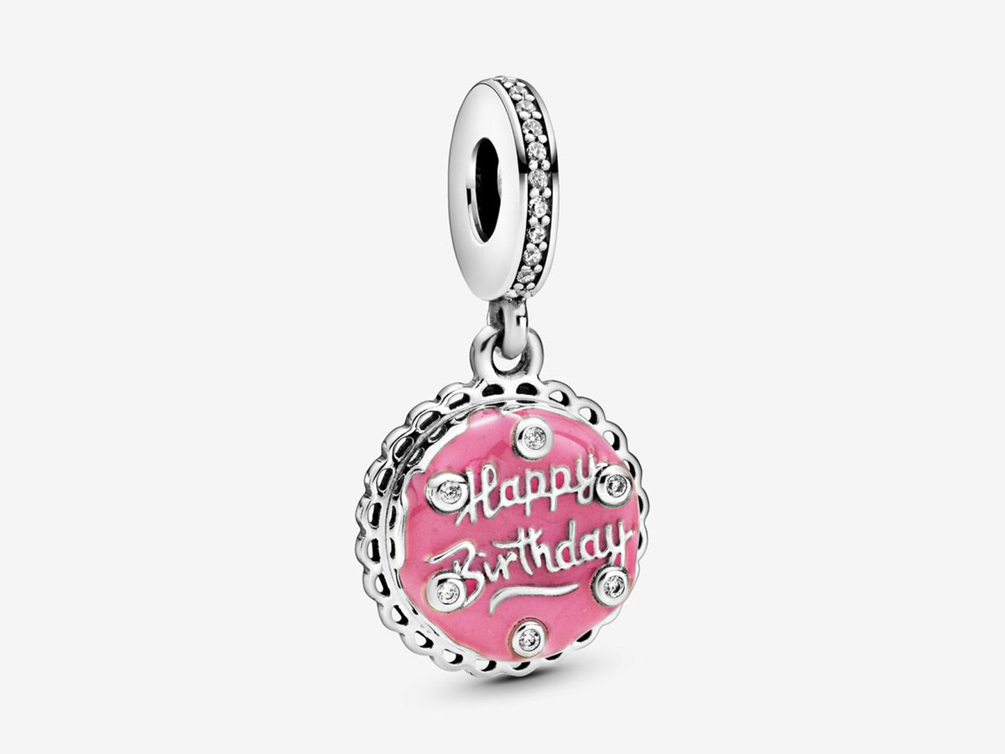Pink Birthday Cake Dangle Charm