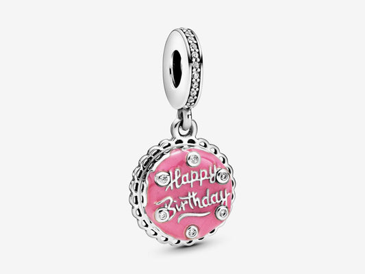 Pink Birthday Cake Dangle Charm