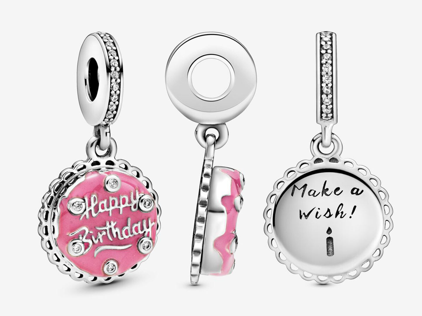 Pink Birthday Cake Dangle Charm