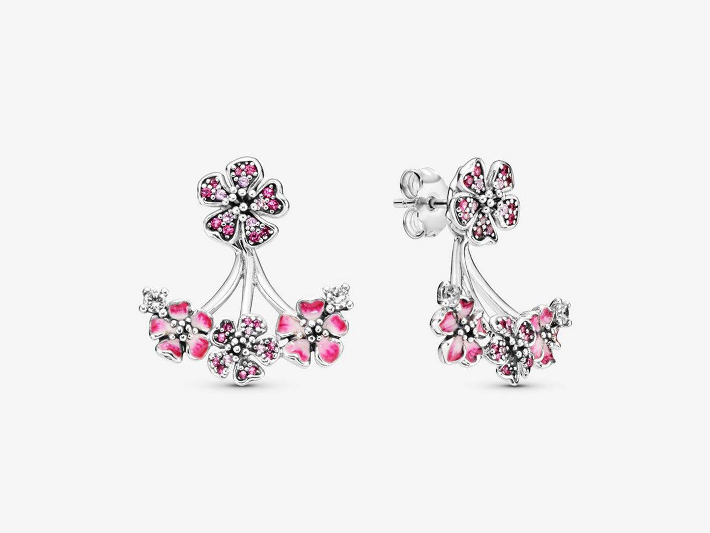 Pink Blossom Detachable Stud Earrings
