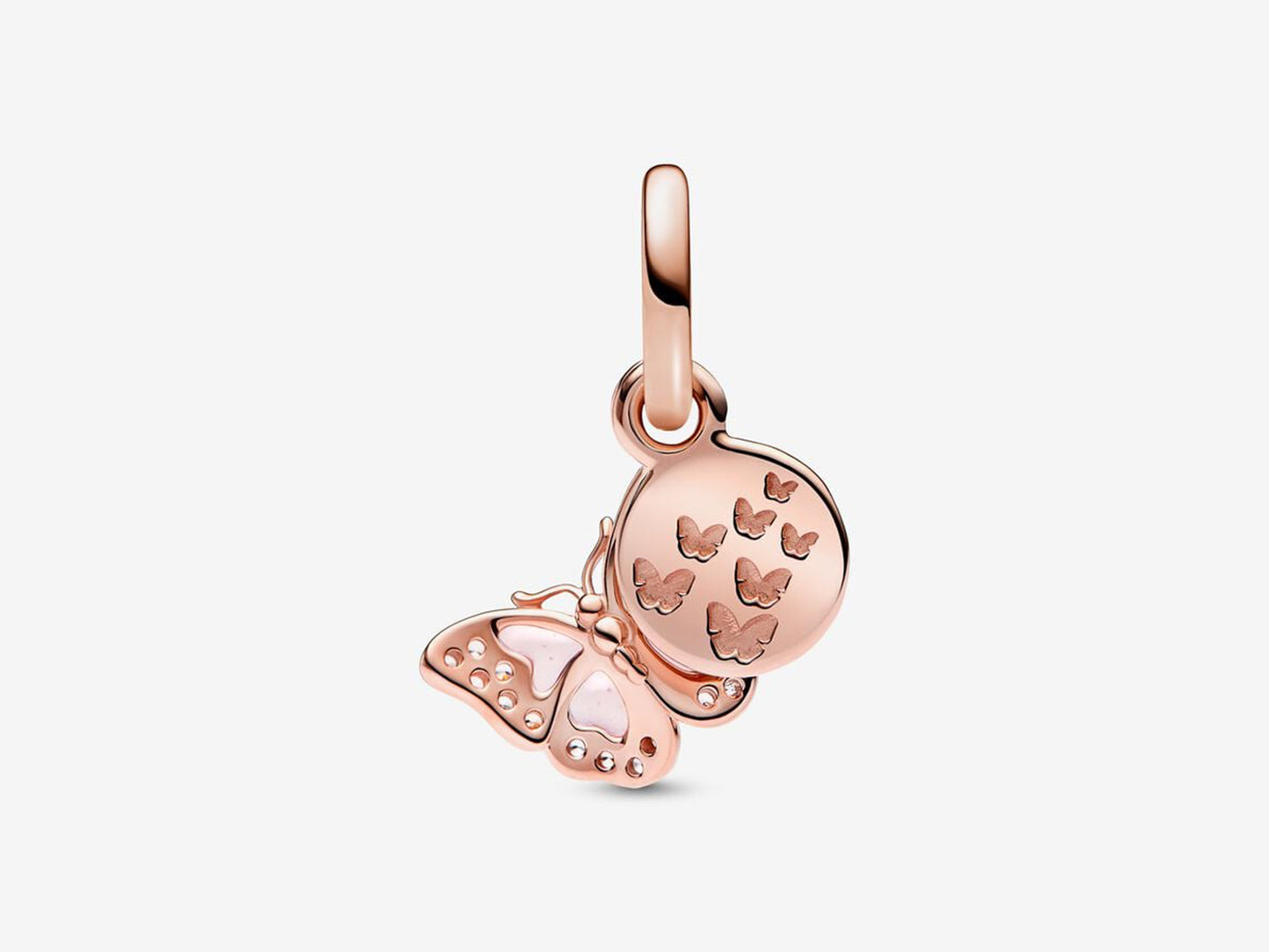 Pink Butterfly & Quote Double Dangle Charm