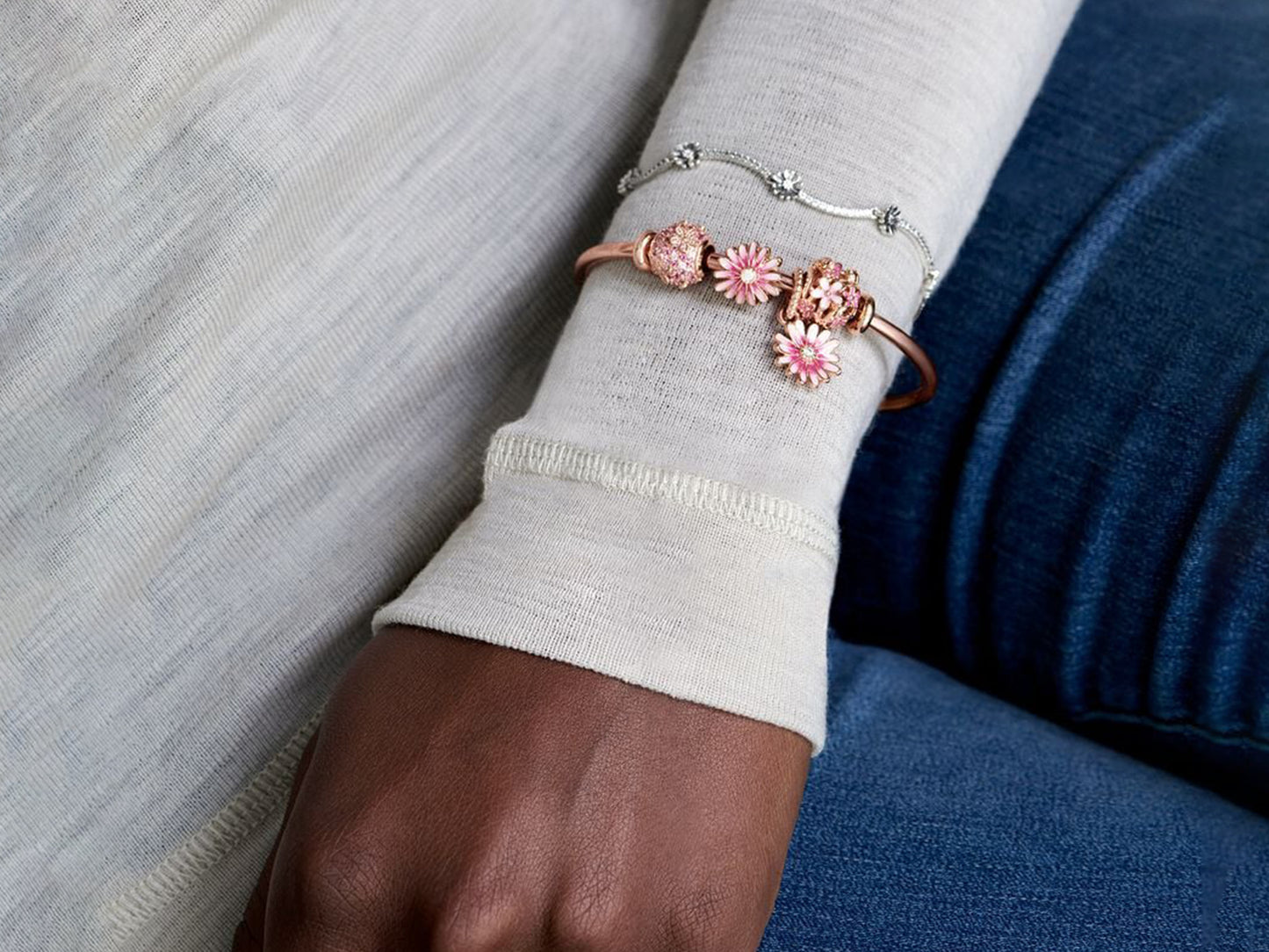 Pink Daisy Flower Charm