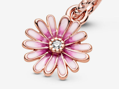 Pink Daisy Flower Dangle Charm