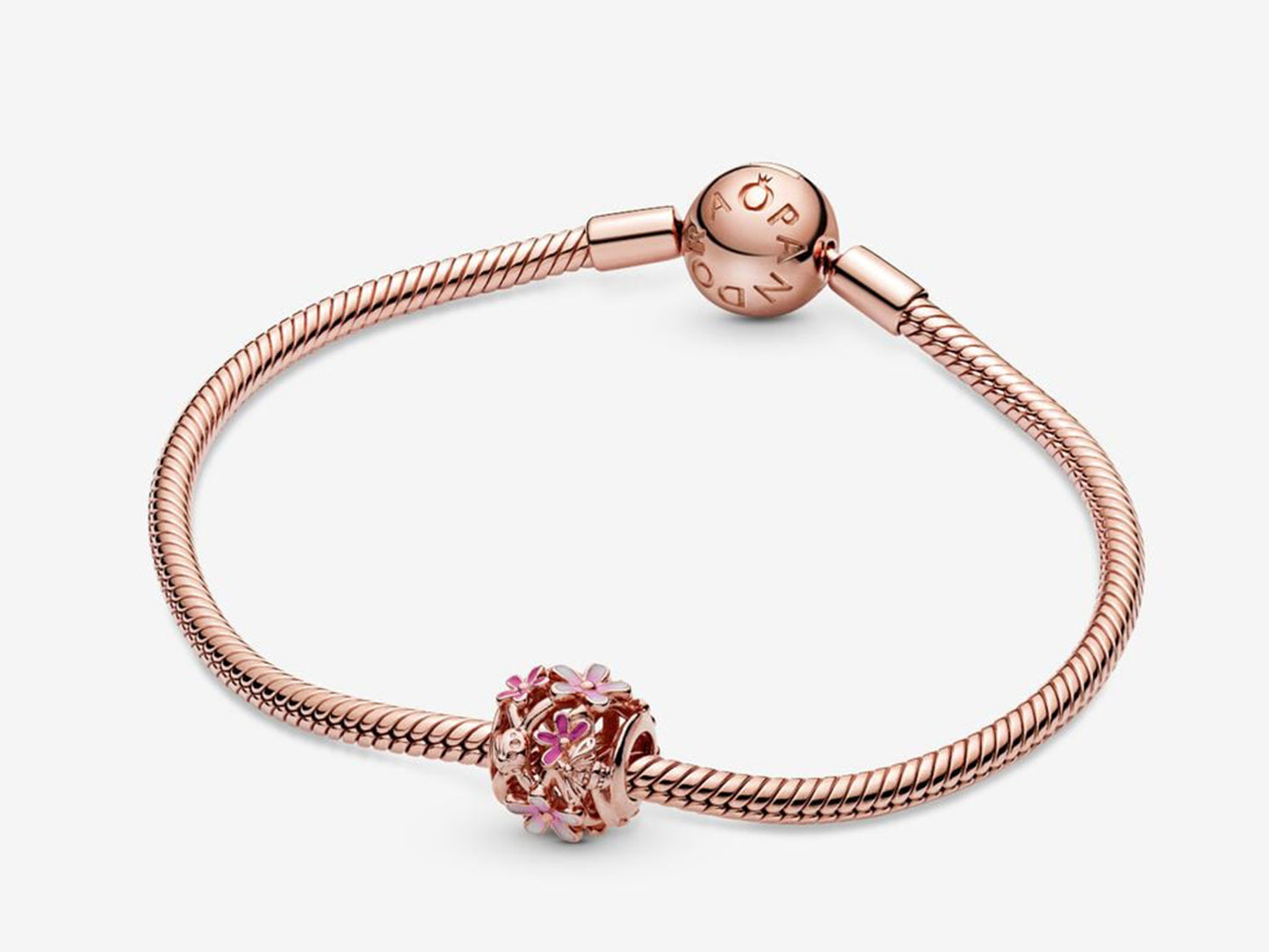Openwork Pink Daisy Flower Charm