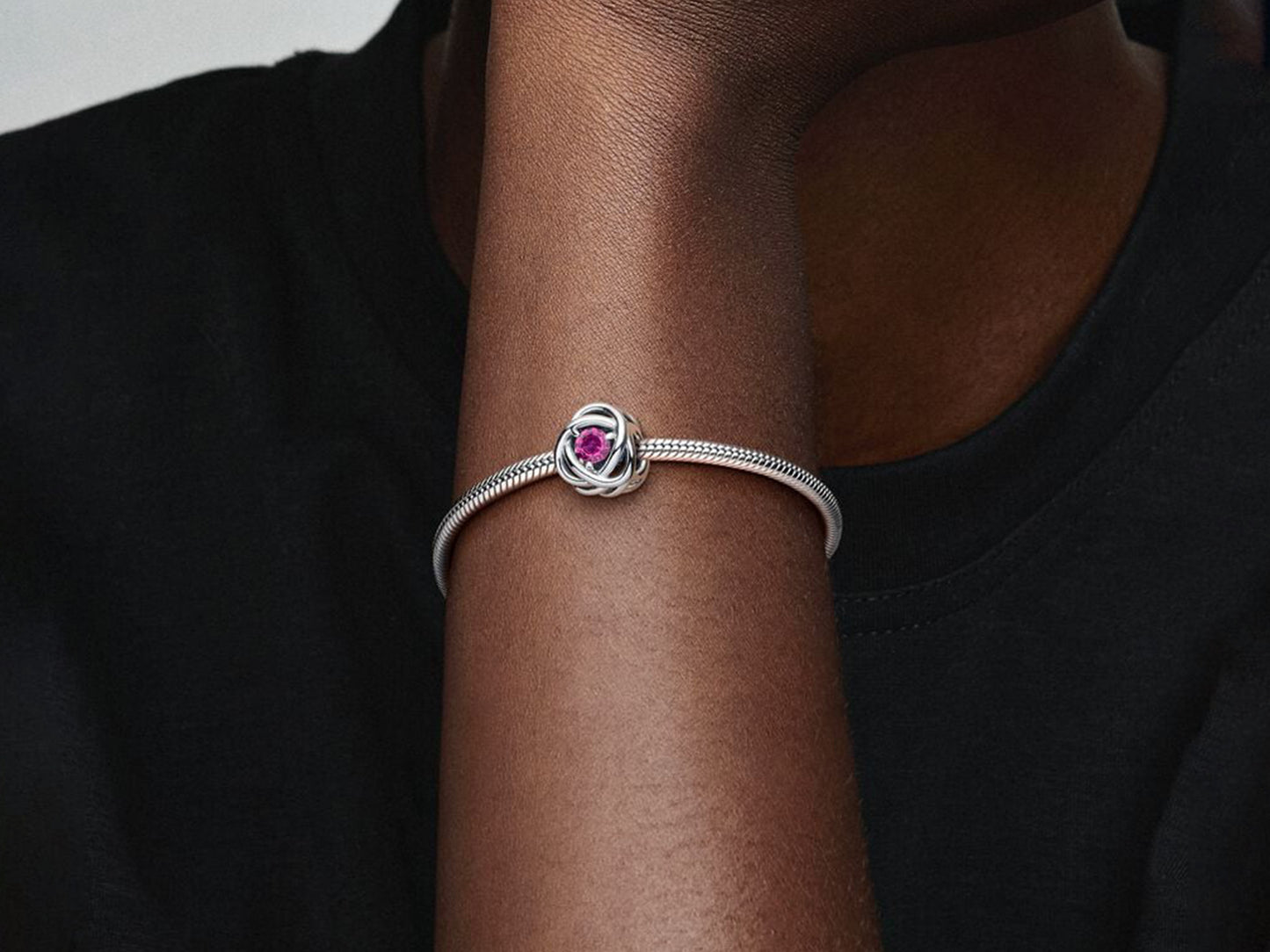 October Pink Eternity Circle Charm