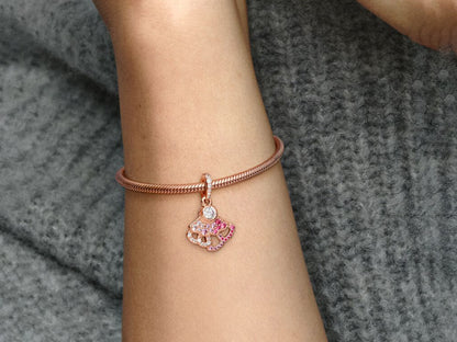 Pink Fan-Shaped Charm