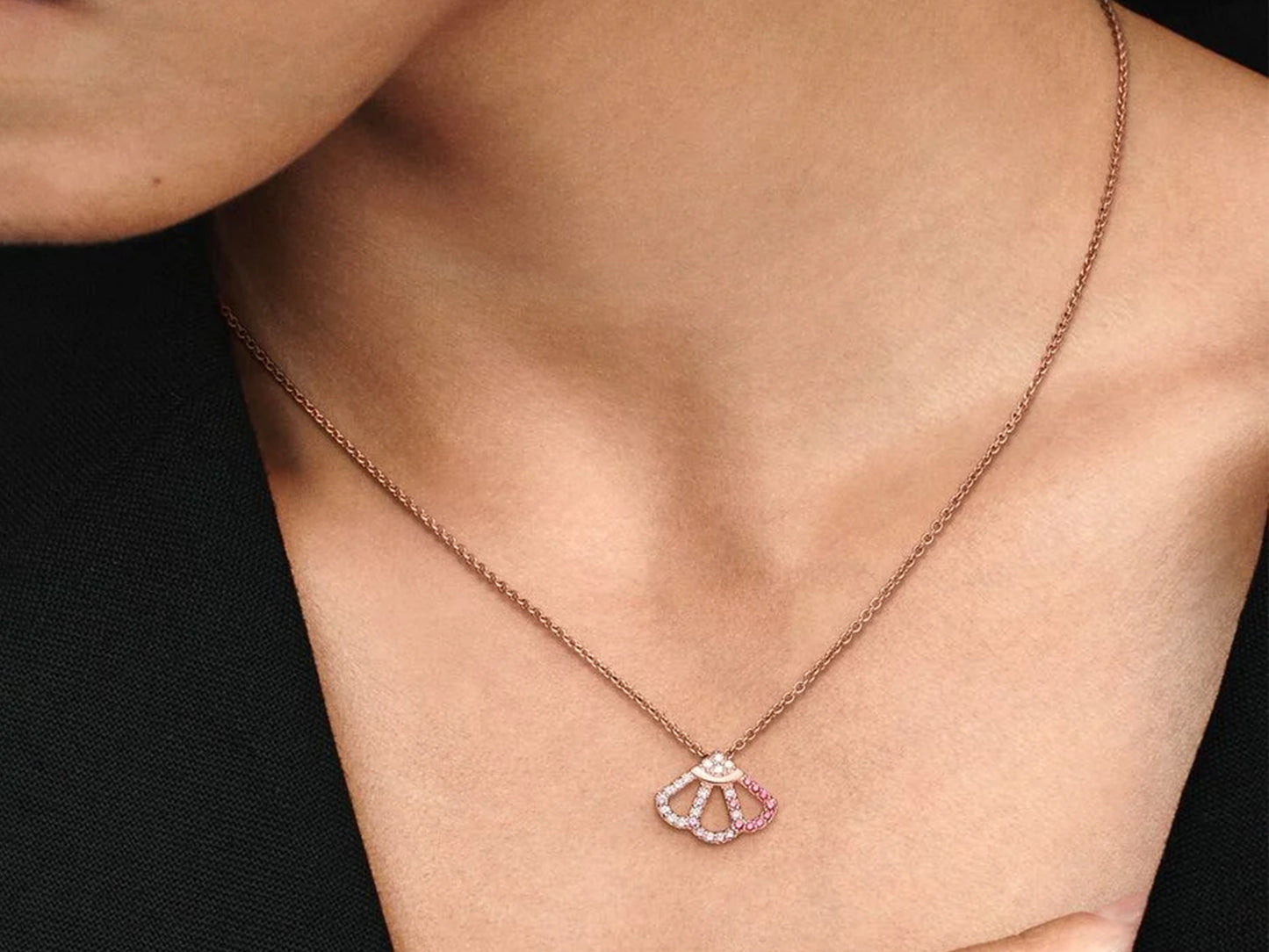 Pink Fan Choker Necklace