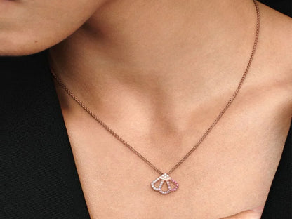 Pink Fan Choker Necklace