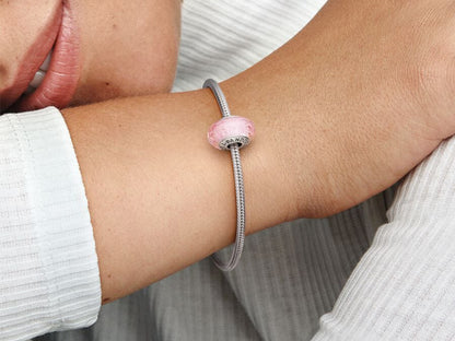 Pink Glass Dangle Charm